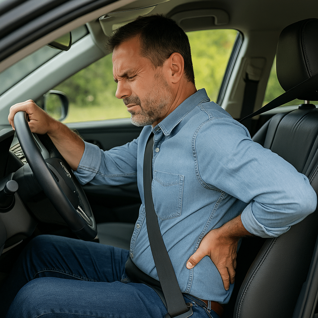 Siège conducteur après plusieurs heures de conduite